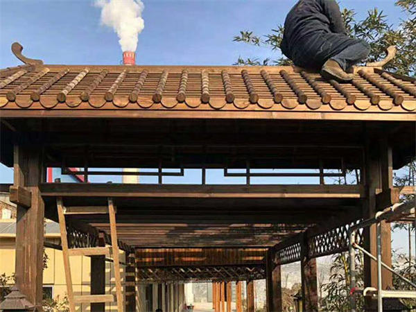 杭州古建木门楼 廊架 长廊